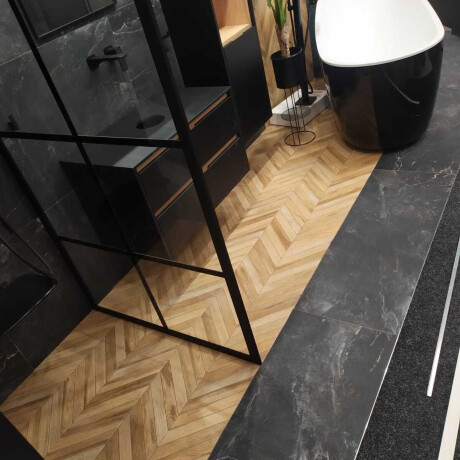 Ladrilho esmaltado para pavimento, 60 x 120 cm, preto mate, retificado, A4H85 Iroc Black #6