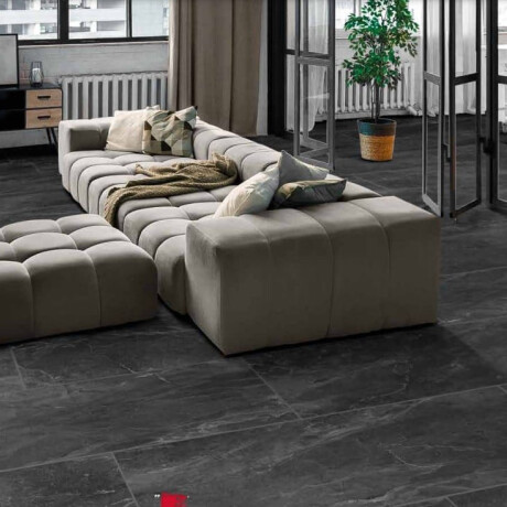 Ladrilho esmaltado para pavimento, 60 x 120 cm, preto mate, retificado, A4H85 Iroc Black #18