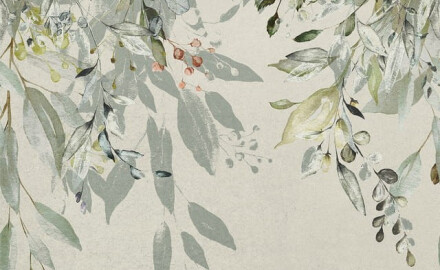 Azulejo de grés para parede 60x120 cm, cinzento com motivos florais, acabamento mate A4H918 Flower