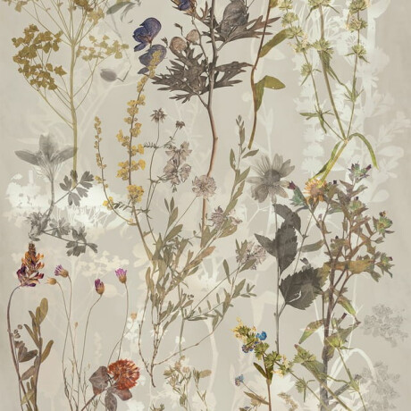 Azulejo de porcelana para parede 60x120 cm, cinzento com motivos florais, acabamento mate A4H919 Glame #1