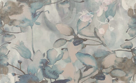 Azulejo de grés para parede 60x120 cm, cinzento com motivos florais, acabamento mate A4H921 Jam