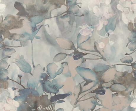 Azulejo de grés para parede 60x120 cm, cinzento com motivos florais, acabamento mate A4H921 Jam