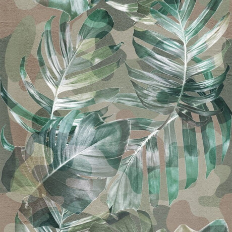 Azulejo de grés para parede 60x120 cm, bege, com motivos vegetais, acabamento mate A4H922 Kamu #1