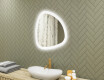 Espelho irregular com iluminação, bicolor, interruptor touch, tapete aquecedor