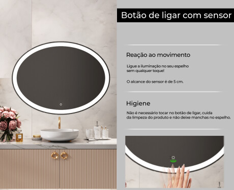 Espelho Para Casa De Banho Com Iluminação LED L74 #4