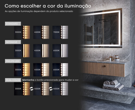 Espelho Para Casa De Banho Com Iluminação LED L74 #6