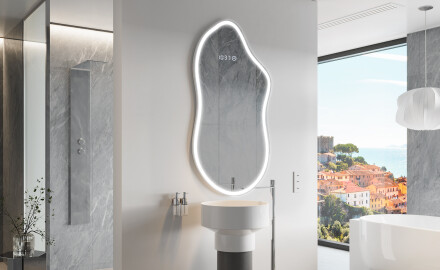 Espelho de Banheiro com LED em Formato Irregular F222