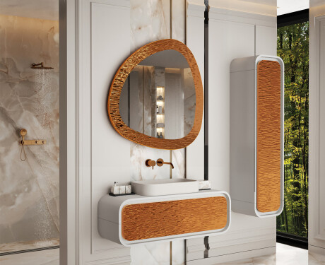 Espelho irregular com uma moldura metálica moderna L290