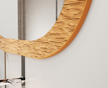 Espelho de casa de banho com detalhe metálico elegante L289 #3