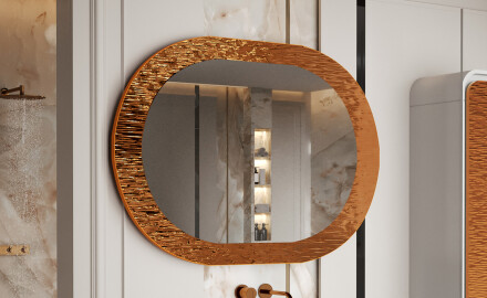 Espelho de casa de banho com detalhe metálico elegante L289