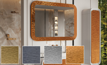 Espelho arredondado com moldura metálica L287