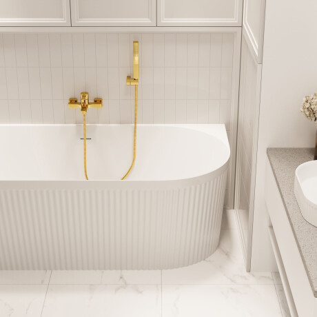 Banheira Glamour 170 cm canelada de instalação livre, completa com sifão e rolha/dreno em branco #3