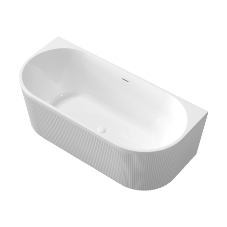 Banheira Glamour 170 cm canelada de instalação livre, completa com sifão e rolha/dreno em branco #6