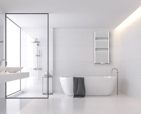 Radiador com escada para casa de banho branco