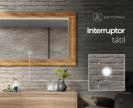 Espelho com moldura em carvalho e iluminação LED L225 #5