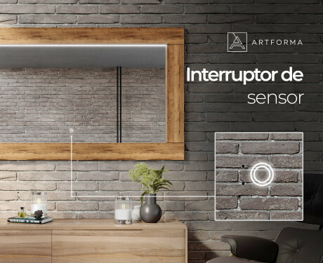 Espelho com moldura em carvalho e iluminação LED L225 #6