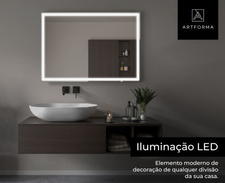 Espelho Para Casa De Banho Com Iluminação LED L01 #6