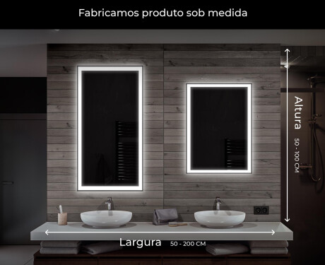 Espelho com iluminação LED L01 para casa de banho #7