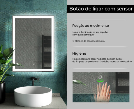 Espelho com iluminação LED L01 para casa de banho #7