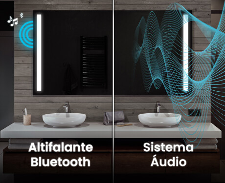 Espelho com iluminação LED L02 para casa de banho #5