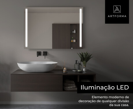 Espelho com iluminação LED L02 para casa de banho #6