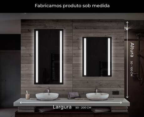 Espelho com iluminação LED L02 para casa de banho #7