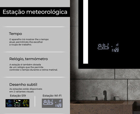 Espelho com iluminação LED L02 para casa de banho #5