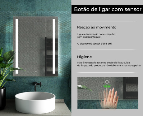 Espelho com iluminação LED L02 para casa de banho #7