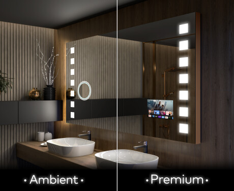 Espelho com iluminação LED L03 para casa de banho