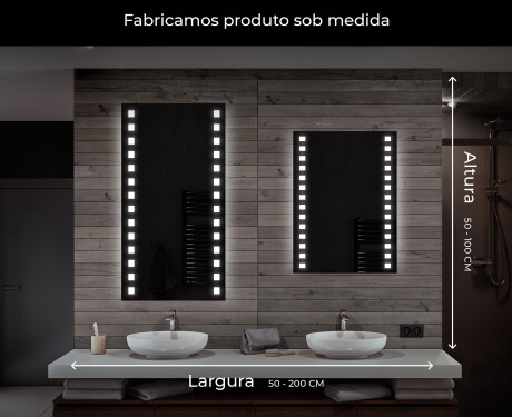 Espelho com iluminação LED L03 para casa de banho #7