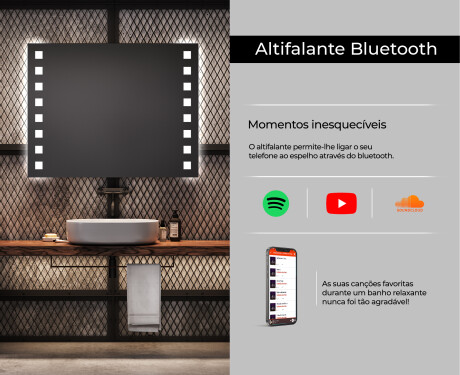 Espelho com iluminação LED L03 para casa de banho #6