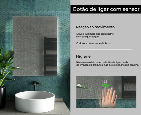 Espelho com iluminação LED L03 para casa de banho #7