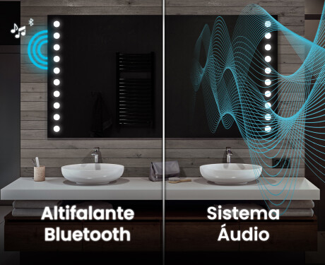 Espelho com iluminação LED L06 para casa de banho #5