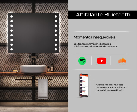 Espelho com iluminação LED L06 para casa de banho #6