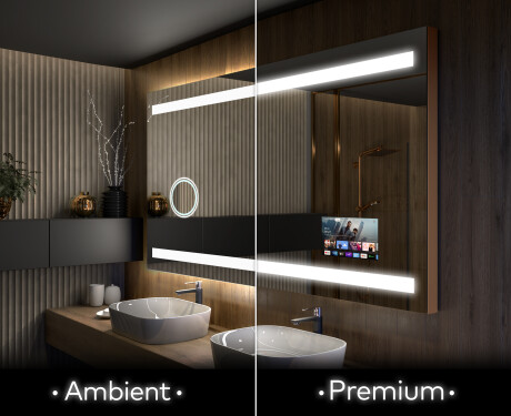 Espelho com iluminação LED L09 para casa de banho