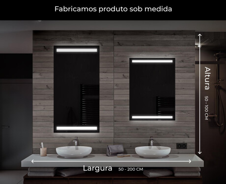 Espelho com iluminação LED L09 para casa de banho #7