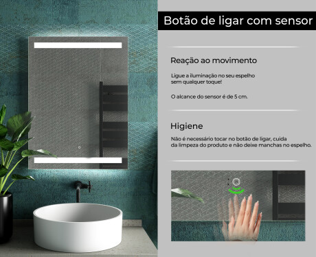 Espelho com iluminação LED L09 para casa de banho #7