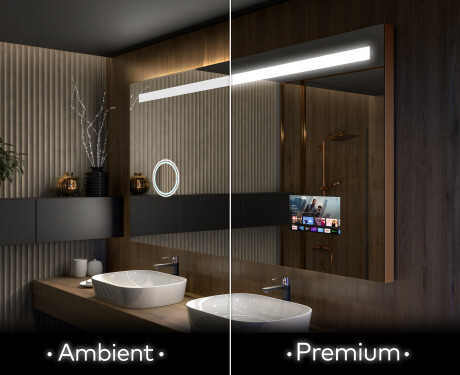 Espelho com iluminação LED L12 para casa de banho