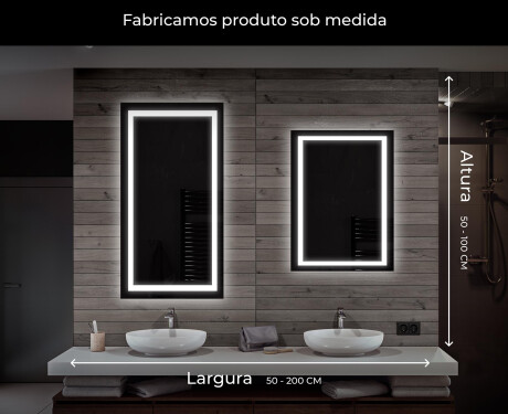 Espelho com iluminação LED L15 para casa de banho #7