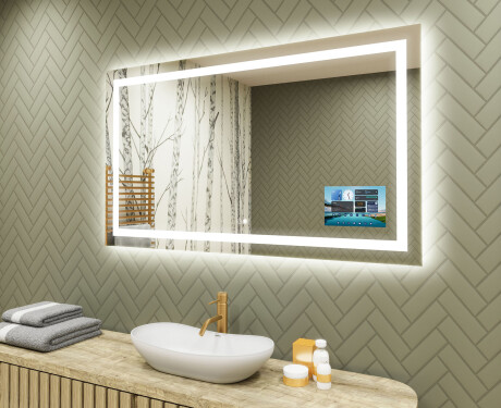 Espelho com iluminação LED L15 para casa de banho 120x80cm - SmartScreen, DualColor
