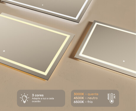 Espelho com iluminação LED L15 para casa de banho 120x80cm - SmartScreen, DualColor #5