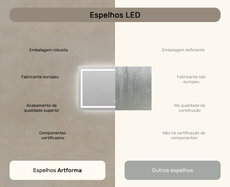 Espelho com iluminação LED L15 para casa de banho 120x80cm - SmartScreen, DualColor #7