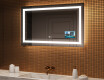 Espelho com iluminação LED L15 para casa de banho 120x80cm - SmartScreen, DualColor, Desembaciador