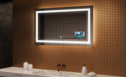 Espelho com iluminação LED L15 para casa de banho 120x80cm - SmartScreen, DualColor, Desembaciador