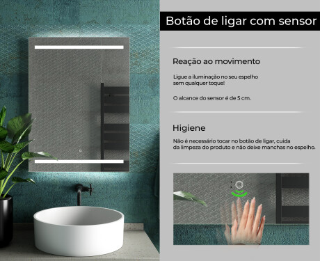 Espelho com iluminação LED L23 para casa de banho #7
