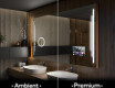 Espelho com iluminação LED L27 para casa de banho