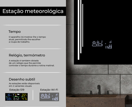 Espelho com iluminação LED L27 para casa de banho #5