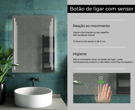 Espelho com iluminação LED L27 para casa de banho #7