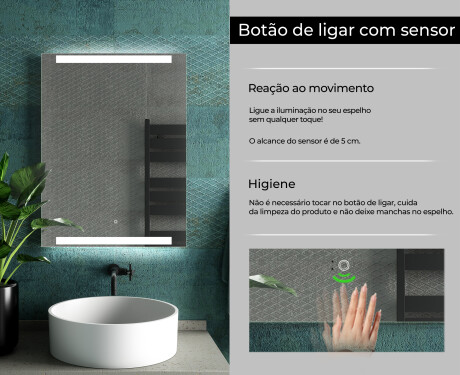 Espelho com iluminação LED L47 para casa de banho #7