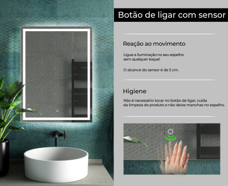 Espelho com iluminação LED L49 para casa de banho #7